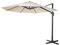 Mendler Gastronomie-Ampelschirm HWC-A96, Sonnenschirm, rund Ø 4m Polyester Alu/Stahl 27kg drehbar - creme