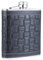 TANEAXON Flasque à Whisky en Acier Inoxydable Grande Capacité avec Emballage en Cuir Motif carré Noir 530 ml