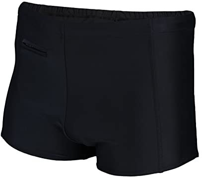 Aquarti Herren Badehose mit Reißverschlusstasche Badeshorts, Farbe: Schwarz, Größe: 7XL