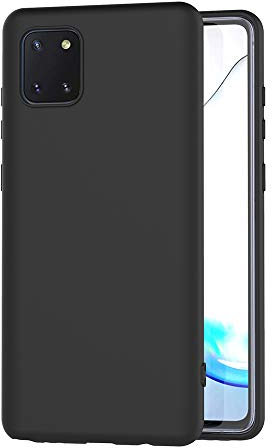 AICEK Compatible Samsung Galaxy Note10 Lite Hülle, Schwarz Silikon Schutzhülle für Samsung Note10 Lite Case TPU Bumper Galaxy Note10 Lite Handyhülle (6,7 Zoll)