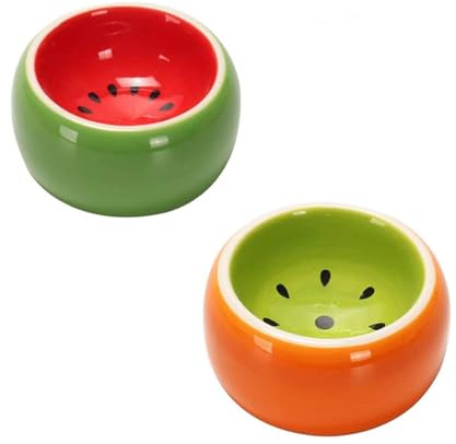 Hamiledyi 2PCS Hamster Bowl Ceramic Food Water Feeding Dish for Dwarf Syrian Hamsters Gerbils Rats Mice Sugar Glider