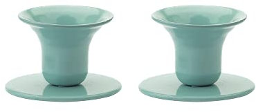 Kunstindustrien® The Bell Kerzenhalter Stabkerze, in 16 Farben erhältlich, Minimalistischer Kerzenständer aus Eisen, Candle Holder für Kerzen mit Durchmesser von 21-23 mm, 2er-Set (Türkis)