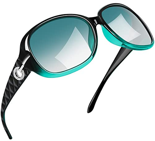 Joopin Übergroße Sonnenbrille Damen Polarisiert Klassische Damen Sonnenbrille mit UV Schutz Vintage Brille Trendy Grün UV400 mit XL Großer Rahmen (Hellgrün)