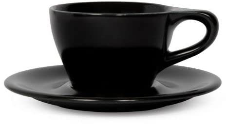 notNeutral LINO Porzellantasse und Untertasse, Schwarz, 1 Stück