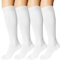 DDOBB 4 Paar Kompressionsstrümpfe Damen und Herren Stützstrümpfe Kompressionssocken Stützsocken Reisestrümpfe für Flug Sport Running Radsport(Weiß*4, XXL)