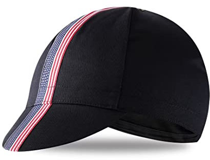 BikingBros Black USA Flag Cycling Cap - Cotton Cycling Hat-Under Helmet - Cycling Helmet Liner Breathable&Sweat Uptake One Size