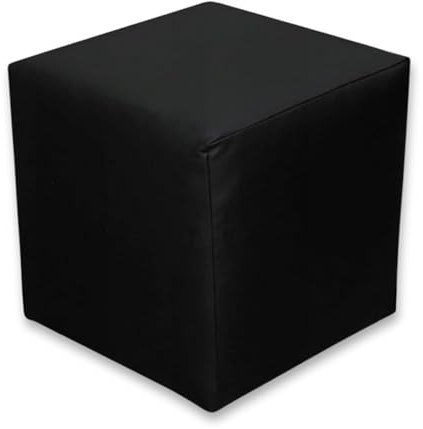 Best for Home Sitzhocker Sitzwürfel | Bodenkissen Hocker | Sitzwürfel Kunstleder | Fußhocker Wohnzimmer | Fußhocker gepolstert | Sitzwürfel 40x40x40 | Sitzhocker Holzwerkstoff | Sitzwürfel (Schwarz)