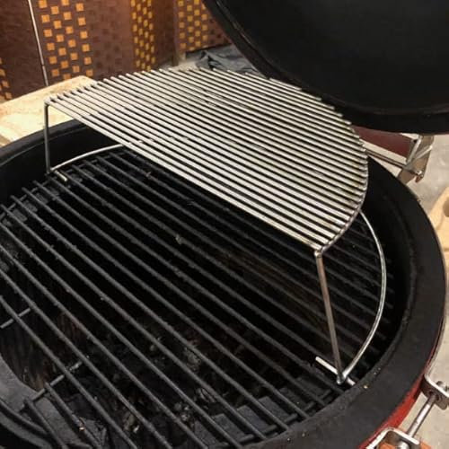 Barbacoa de segundo nivel, Kamado B10, diam. 47 cm, fabricada en Alemania, acero inoxidable, compatible con cualquier kamado