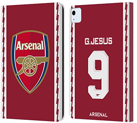 Head Case Designs Licenciado Oficialmente Arsenal FC Gabriel Jesus Equipación De Jugadores 2022/23 Carcasa de Cuero Tipo Libro Compatible con Apple iPad Air 2020/2022