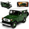 Motormax T*o*y*o*t*a Land Cruiser FJ40 Grün mit Weissem Dach 3 Türer 1960-1984 1/24 Modell Auto mit individiuellem Wunschkennzeichen