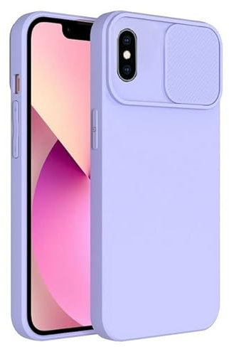 Partner Tele Slide Cover Case Custodia TPU Silicone con Protezione Fotocamera Colore Lilla per Apple iPhone XS Max