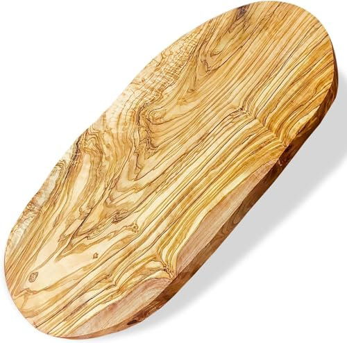 Olivenholz Schneidebrett, Holzbrett für Steak und Frühstück, Naturschnitt, 35 cm (35 * 17 cm) +-2 cm