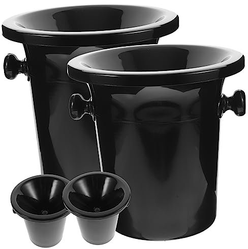 BESTonZON 4 Stück Spuckfass Weineimer Aus Kunststoff Tragbarer Spucknapf Für Unterwegs -spucknapf Weinkübel Klein Kühlbox Trinken Eis Eimer Sekt Plastik Flug Handtasche