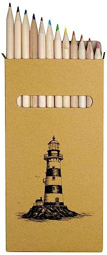 Azeeda 12 x 'Leuchtturm' Lange 178mm farbige Bleistifte/Bleistift Set (PE00053225)
