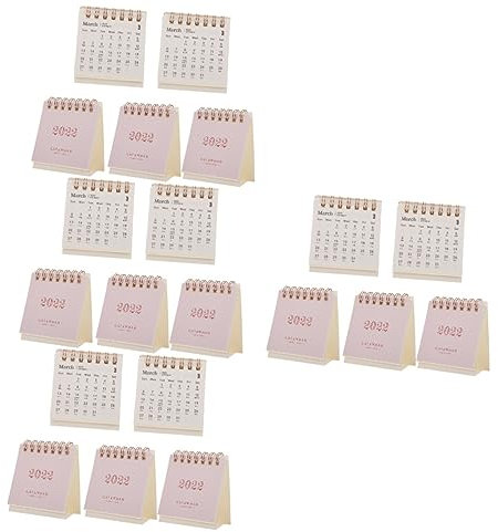 Operitacx 20 Stück 2022 Tischkalender 2022 Stehkalender 2022 Tisch-klappkalender 2021 Mini-abreißkalender 2022 Täglicher Tischkalender Minikalender 2022 Papier Aufstehen Büro Schreibtisch