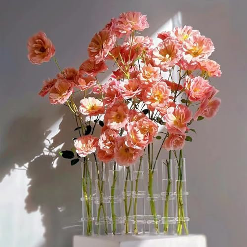 8 Stück Aufklappbare Blumenvase, Kreative Reagenzglasvasen, Desktop-Anzuchtstation für Pflanzenglasröhrchen, Hochzeitstischdekoration, Hydrokulturvase für Blumen, Pflanzen, Heimdekoration (8 Stück)