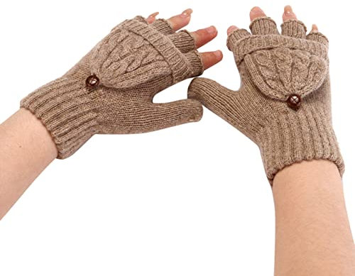 Didadihu Handschuhe Fingerlos Damen, Unisex Warmer Fingerhandschuhe Schwarz Thermo Gloves Warme Kompressionshandschuhe Herren Gefütterte Wollhandschuhe Armstulpen Pulswärmer Warm