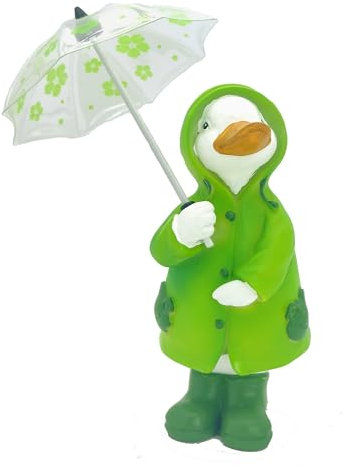 Etlemonde Lustige Ente Regenschirm Dekoration, niedliche Ente Wohnkultur Ente Statue für Home Office Dekoration (Ente mit einem Regenschirm)