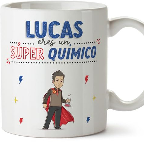 MUGFFINS Tazas Personalizadas para QUÍMICO hombre - En Español - ¡Eres Súper! - 11 oz / 330 ml - Regalo Personalizable original y divertido