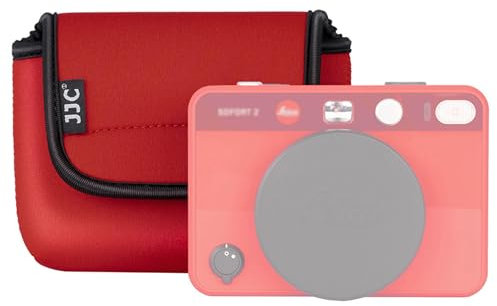 JJC Neoprene Compact Camera Pouch Bag with Magic Tape Closure for Leica Sofort 2, D-Lux7 D-Lux8 Camera - Red