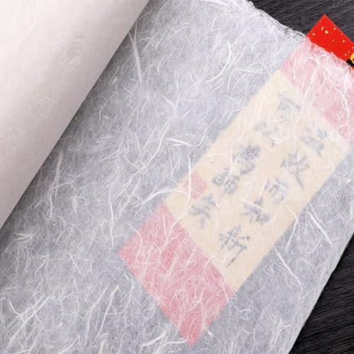 InnoStars Natürliches Maulbeerpapier, 50 Blatt 30 x 40cm Büttenpapier, Naturfaser Textur, Naturfaser Reispapier,Großartig für Schreiben, Gemälde, Scrapbooking, Dekorieren und DIY Handwerk,Weiße