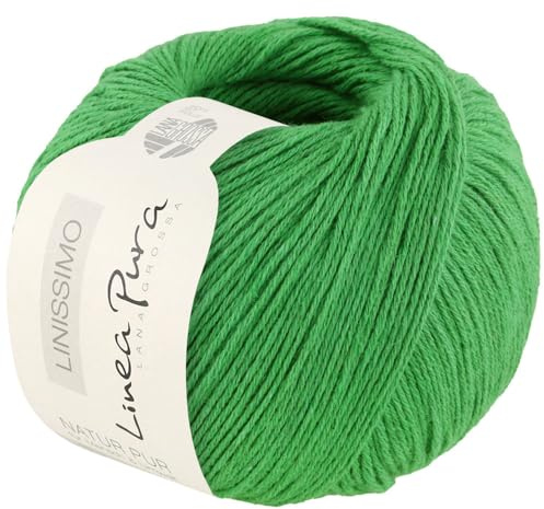 LANA GROSSA Linissimo | Leichtes, locker verzwirntes Baumwoll-Leinengarn | Handstrickgarn aus 50% Baumwolle & 50% Leinen | 50g Wolle zum Stricken & Häkeln | 187m Garn FB11