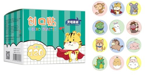 Lot de 120 bandages adhésifs de premiers secours respirants et imperméables - Mini autocollants hémostatiques ronds pour enfants - Bandage de sport rond - Mini pansements résistants au lavage