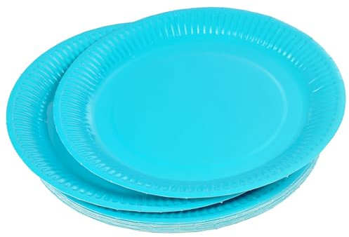 Homéa Réception, Set de 20 Assiettes en Carton D23 cm Vitamine Bleu