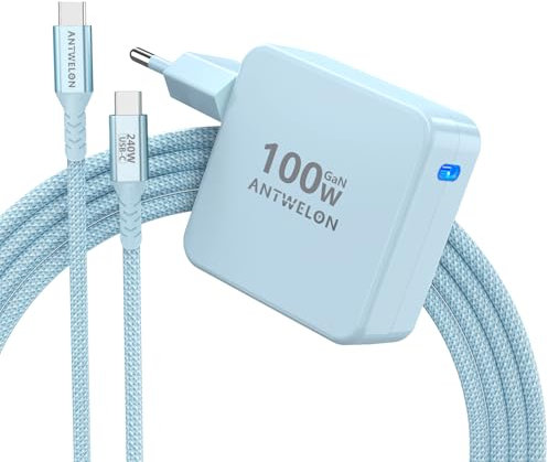 ANTWELON 100W USB C Caricatore GAN Tipo C Alimentatore per MacBook Pro 16 15 14 Zoll, MacBook Air, iPad Pro, Galaxy S24 S23, Dell XPS, HP, Thinkpad Yoga, Laptop, Telefoni