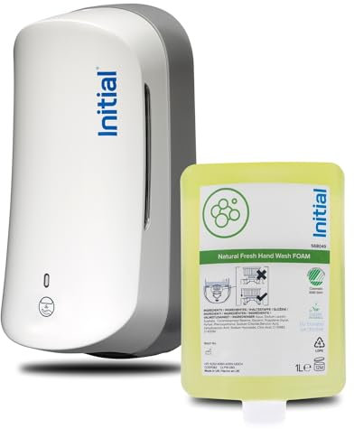 Blanc HYGIENIC SET: Schaumseifenspender Signature SENSOR, berührungslos, LARGE + 2 x Schaumseife Natural Fresh, Rentokil INITIAL Farbe Weiß