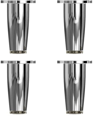YJRZYQKXKL Tischbeine Höhenverstellbar, 4 Stück Kegel Möbelfüße Chrom Tischfüße Höhe: 8-15cm Sockelfuß Aluminiumlegierung | Eloxierte Oberfläche | Couchtisch TV Tisch Beistelltische Kommode-8cm/3.1