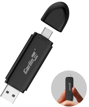 CarlinKit 2025 Último Mini Adaptador Carplay Inalámbrico, Compatible con el 98% de los vehículos con CarPlay con Cable, diseño de Doble Conector USB-C/A, WiFi de 5GHz