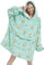 Mewkou Tragbare Decke für Erwachsene, übergroße Sherpa-Fleece-Decke, Hoodie für Damen und Herren, niedliche Avocado