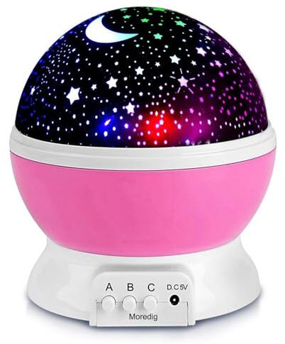 Martom NACHTLICHT HIMMEL STERN PROJEKTOR ROTIEREND 360 ROSA, LED Nachtlicht Sternen-Himmel Projektor; Lechtendes Sternenlicht, Galaxy-Universum Schlaf-Licht für Kinder- & Jugendzimmer