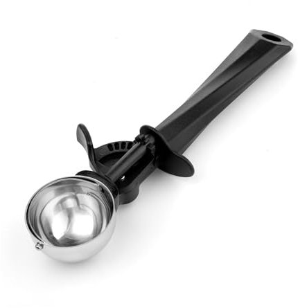 Ice Cream Scoop, 2.2 tbsp Stainless Steel Cookie Scoop 32 ml, Ice Cream Spoon with Easy Trigger, Kitchen Scoop for Ice Cream, Cookie, Mashed Potato, Meatballs, Mellon Balls, Scoop Size 50mm