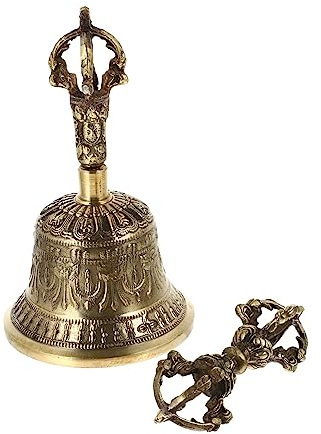 Levemolo Vajra Glocke Und Dorje Satz Messing Fünfsträngig Buddhistische Meditationsglocke Für Zeremonien Und Rituale Nepal Klangvoll Mit Weichem Echo