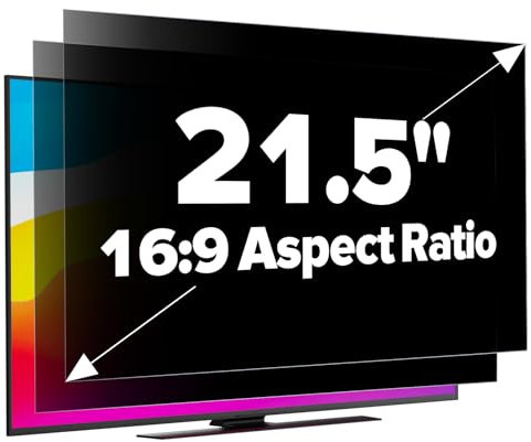 GUDTEKE [2-Pack] HD Computer Privacy Screen 21.5 inch, Upgraded Computer Privacy Screen for 16:9 Widescreen Removable Anti Glare Computer Screen Cover and Blue Light UV-Blocking Screen Privacy Filter