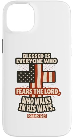 Carcasa para iPhone 14 Plus Salmos 128:1 Versículos de la Biblia Escritura