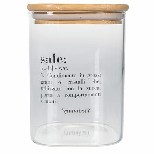 Villa d'Este Home Tivoli Barattolo sale 1 L in vetro, coperchio in bambù, Victionary