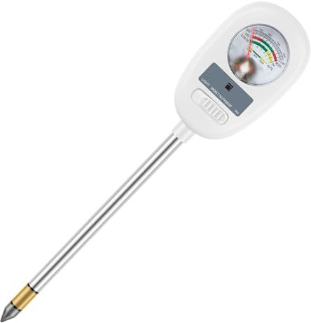 BOBASH 4 in 1 intelligentem Bodenmesser für die Gartenzucht große Leinwand Digitaler Bodentester Mehrzweck 90 -Grad -Rotation Gartenmessgerät für Innenpflanzungen im Freien im Freien (1,weiß)