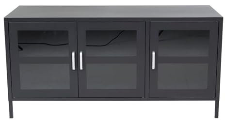 Paris Prix Meuble TV 3 Portes Acero 120cm Noir