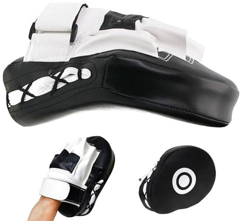 Gebogene Fokus-Schlagpratzen, Box-Trainingsziel, Handpolster aus Kunstleder für Karate, Muay Thai Kick, Sparring, Dojo, Kampfsport, Box-Trainingsziel