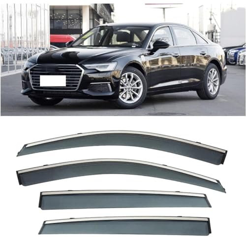 WeiYH Auto Autofenster Windabweiser für Audi A6 2016-2021, Regenabweiser Seitenscheiben Autofenster Regenschutz Integrierte Deflektoren