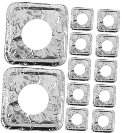 Beatifufu 50Stücke Einweg Aluminium Folie Gasherd Abdeckungen Hitzebeständige Schutzmatten Für Gaskochfelder Folienunterlagen Zur Auffangung Von Öl