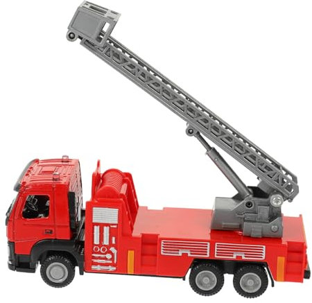 BESTonZON Camion De Pompiers Jouet pour Garçon Et Filles 1:50 en Alliage Métallique Rouge Tiré vers L'arrière Éducatif Modélisme Apprentissage Présent