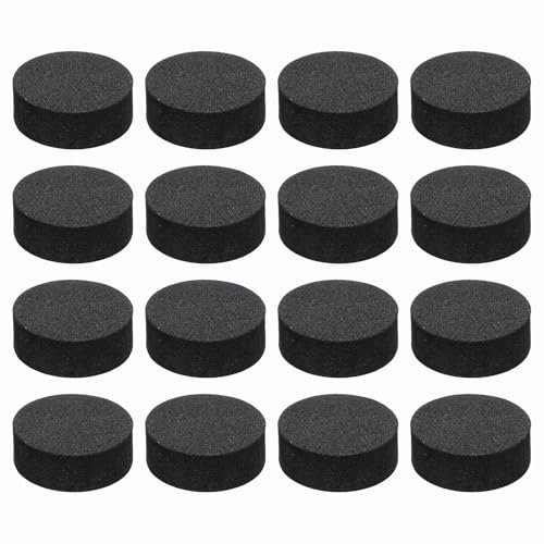 sourcing map 16 Pcs Single Sided Speaker Isolation Feet Pads, 25mmx10mm Non Slip Foam Shock Absorption Base Pad Amplifier Stand Feet Mat for Speaker HiFi Home Theater Sound System, Black