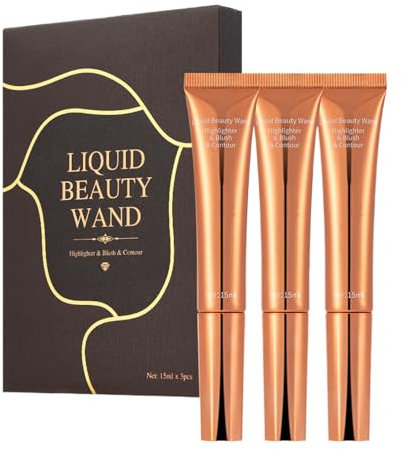 Cheeks Liquid Blush, Face Blushes Makeup Set, 15 ml Long-Lasting Formula, Smudge-Proof Bronzer Highlighter, Ideal for Contouring and Brightening, Smooth Application