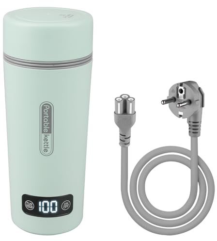 Bollitore da viaggio da 350 ml: bollitore elettrico, mini fornello da viaggio portatile in acciaio inox regolabile a 4 temperature, bollitore intelligente da viaggio, per ufficio, tè, caffè, latte per