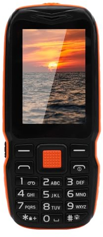 Fockety Klapphandy für Senioren, 2,6 Zoll HD Bildschirm, 0,13 MP, rotes Klapphandy mit seitlicher Taschenlampe, Dual SIM Dual Standby 2G Mobiltelefon (ORANGE)