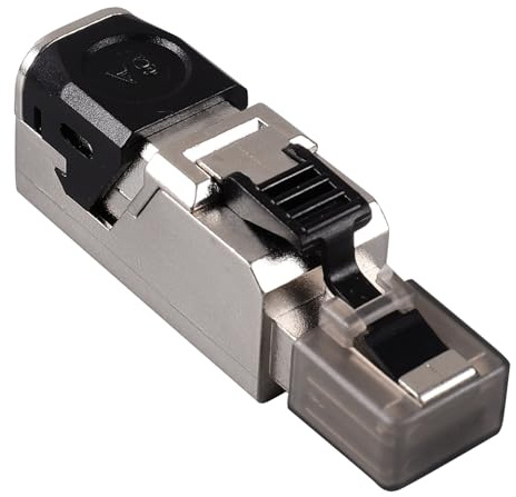 FIXOSHEE Shielded Cata Pass Through Modular Connector Ethernet Network Plug with Reinforced Clip Compatible with Gigabit Ethernet Bend-resistant for Stable Transmission and Easy